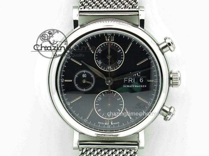 MIROTIME 0518 Portofino Automatic SS TWF 1:1 Best Edition Black Dial on Black Leather Strap A TravelReady 7199